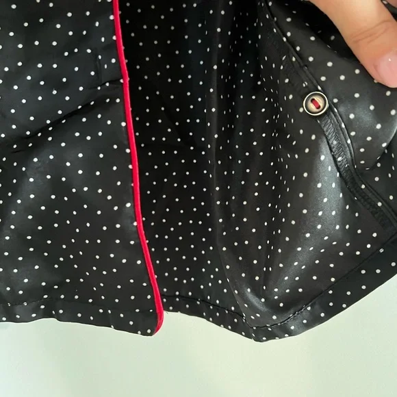 In Bloom Black and White Polka Dot Pajama Top with Red Trim - Picture 4 of 6